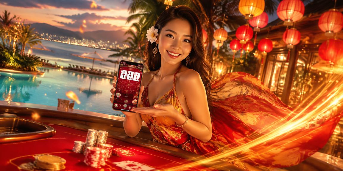 Bàn Baccarat tại Hội An với đèn lồng truyền thống trang trí không gian cao cấp