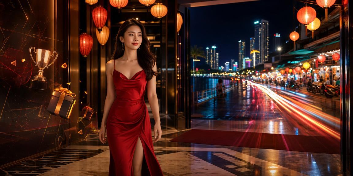 Cảnh đêm cá cược thể thao tại Nha Trang với ánh đèn neon